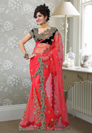 Net Saree (PT-154), Occasion : Festive Wear, Party Wear, Wedding Wear