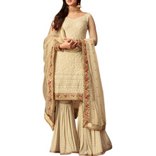 Semi Stitched Sharara Salwar Suits, Age Group : Adults