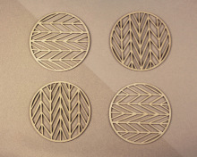 Set Of 4 Pieces Wooden Laser Coaster