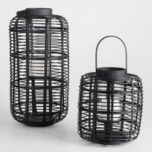 Wire Mesh 2 Pieces Round Metal Lantern