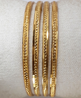 Polished Printed Diamond Yellow Gold Bangles, Packaging Type : Kraft Paper Box