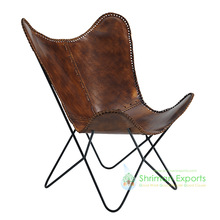 Metal Butterfly Leather Chair