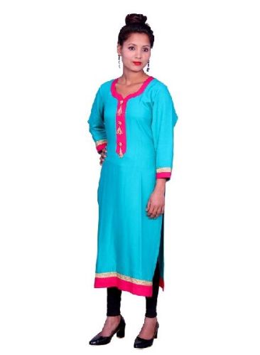 Plain Rayon Kurti, Occasion : Casual Wear