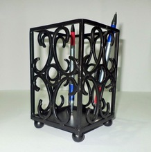 KSGLOBAL Iron Pen Stand, Size : 10x10x16cm