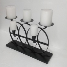 KSGLOBAL Customized Shape Metal Wrought Iron Candle Holder, Color : Black