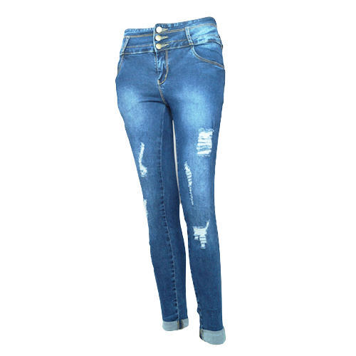 Faded Denim Ladies Fancy Jeans, Feature : Comfortable, Skin Friendly