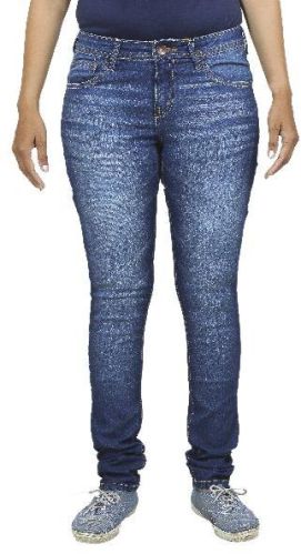 Josh Button Faded Spandex Ladies Jeans Denim, Technics : Washed