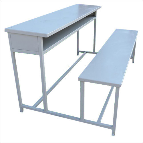 Rectangular Polished Stainless Steel School Desk