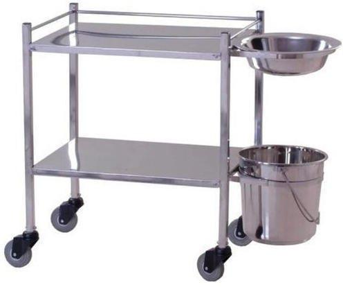 Aluminium Polished Hospital Dressing Trolley, Capacity : 10-50kg