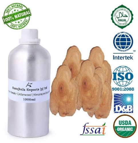 Cedarwood Essential Oil, For Aromatherapy, Cosmetics, Perfumery Compounds, Certification : ISO, Fassai