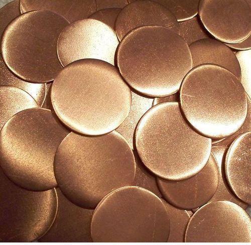 Round Polished Copper Circles, For Auto-mobiles, Automotive Industry, Size : 0-10mm