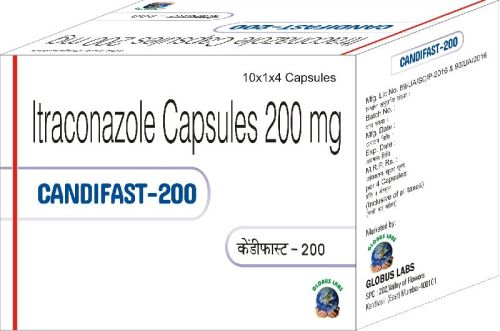 Canfast 200 Itraconazole Capsules, Packaging Type : Box, 1X10