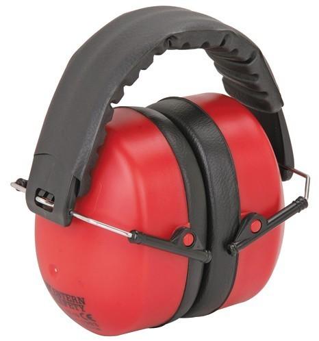 Round PU Ear Safety Muffs, For Construction, Color : Red, Black Red