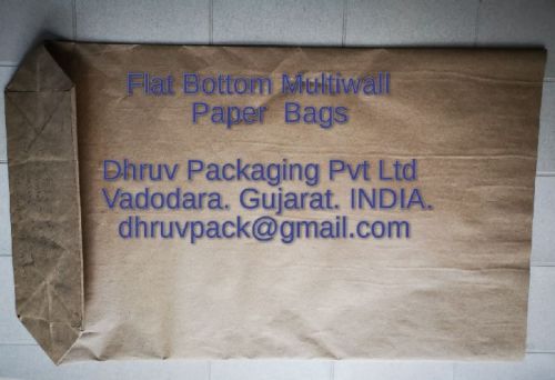 Flat Bottom Multiwall Paper Bags, For Packaging, Pattern : Plain