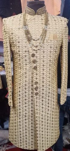 Embroidered Cotton Mens Wedding Sherwani, Feature : Comfortable, Easily Washable
