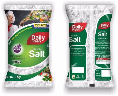 Daily Fresh Free Flow Iodised Salt, Color : White, Packaging Type : Plastic Packets, Variety : Refined