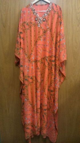 Chiffon Embroidered Kaftan, Technics : Attractive Pattern