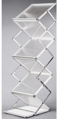 Acrylic Zig Zag Magazine Stand, Color : Transparent