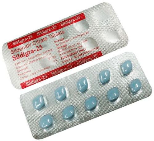 Sildigra-25 Tablets (Sildenafil Citrate 25mg), Color : Light Blue