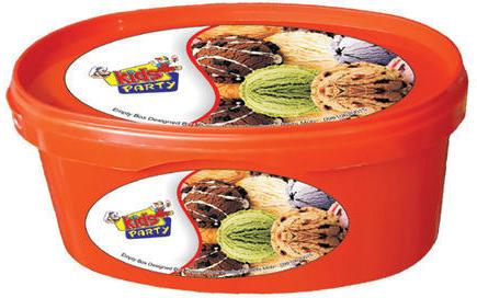 Plain Plastic Ice Cream Container, Shape : Rectangular, Round
