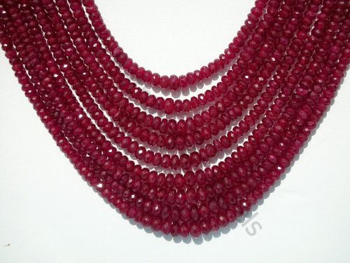 Polished Ruby Beads, Color : Red