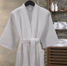 Cotton Plain Waffle White Bathrobe, Size : Customized