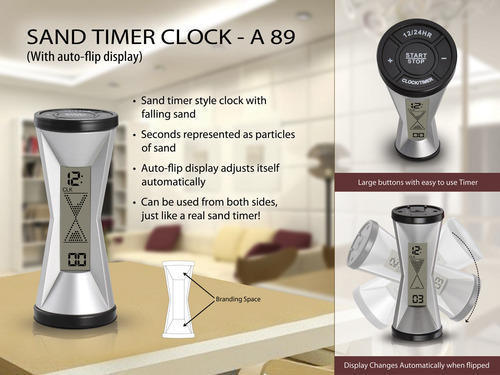 Plastics Digital Sand Timer CLock, Color : Silver