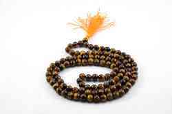 Arihant Crystal Glass Rosary Mala Beads, Color : Yellow-Golden To Brown