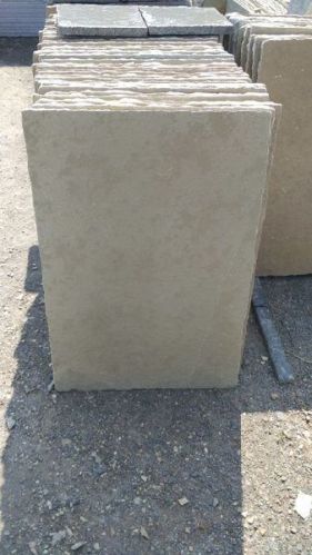 Rectangular Semi Honed Tandur Yellow Limestone, For Hotel, Office, Pattern : Plain