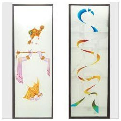 Rectangular Air Brushing Glass, For Decoration, Pattern : Printed