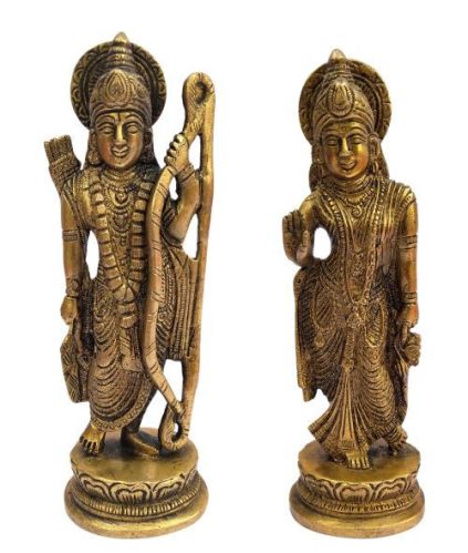 Polished Brass RAM Sita Statue, For Home, Office, Shop, Temple, Size : Multisizes