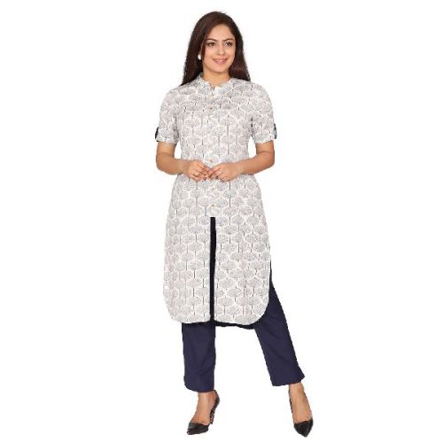 Rayon Ladies Cotton Kurtis, Technics : Embroidery Work, Handloom, Handmade, Machine Made, Adda Work