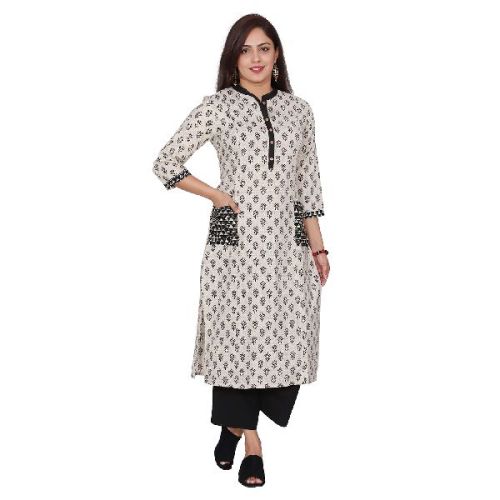 Checked Cotton WOMEN'S PARTY WEAR KURTI, Size : L, XL, XXL, XS.3XL, 4XL
