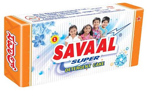 Rectangle Savaal Super Detergent Cake, For Cloth Washing, Form : Bar