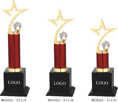 Piru Pooja Polished Star Metal Trophies, For Award Use, Packaging Type : Wooden Box