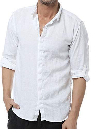 Mens White Cotton Shirts, For Anti-Shrink, Anti-Wrinkle, Quick Dry, Technics : Washed