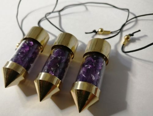 Gemstone Amethyst Bottle Pendulums, For Dowsing