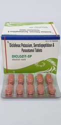 Diclofenac Potassium Paracetamol Serratiopeptidase Tablet, Packaging Size : 10X10