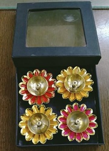 Aluminium DECORATIVE DIYA, Packaging Type : Corrugated Box