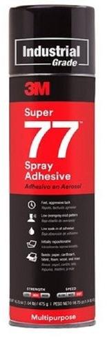 Spray Adhesive, For Bonds Paper, Cardboard, Fabric, Insulation, Plastic, Metal, Wood, Felt, Fiberglass