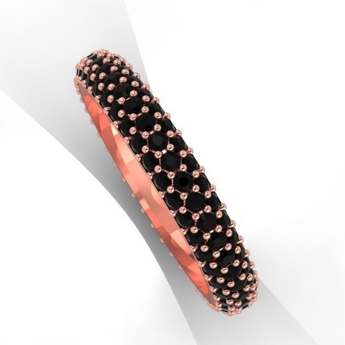 3 Carat Black Diamond Band in 14k Rose Gold For Womens