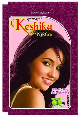 Keshika Nikhar Burgundy Hair Color, For Parlour, Personal, Form : Powder