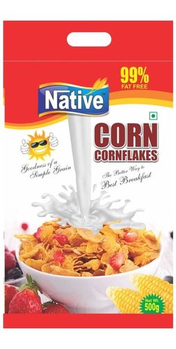 Printed Plastic Corn Flakes Packaging Pouch, Color : Multi Color