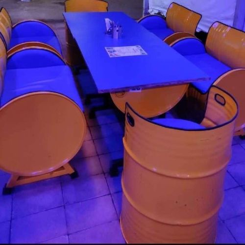 Polished Plain Iron Cafe Drum Sofa Set, Size : Multisizes