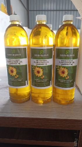 Saavayava Wood Pressed Sunflower Oil, Color : Yellow