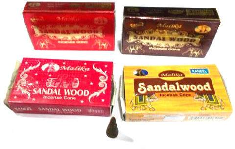 Sandalwood Incense Cones, Color : Brown