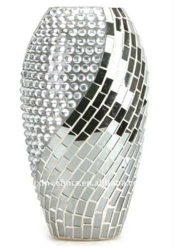 Bottle Shaped Polished Mosaic Glass Vase, For Rust Proof, Good Quality, Installation Type : Table Top