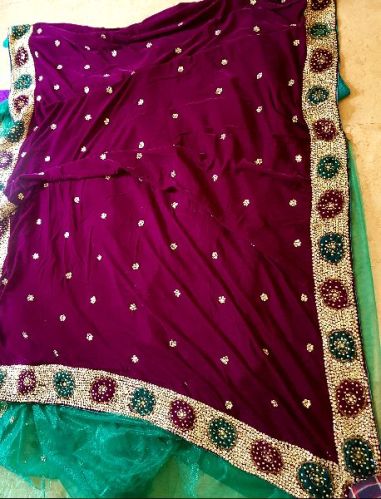 Can Be Customised Velvet Stonework Saree, For Dry Cleaning, Packaging Size : 2 Pieces