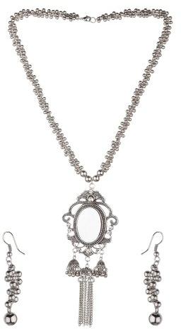 Oxidised Necklace Set, Color : Silver