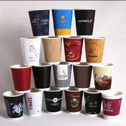 Paper Cups Ripple For Coffee, Cold Drinks, Event, Food, Ice Cream, Party, Tea, Medicine